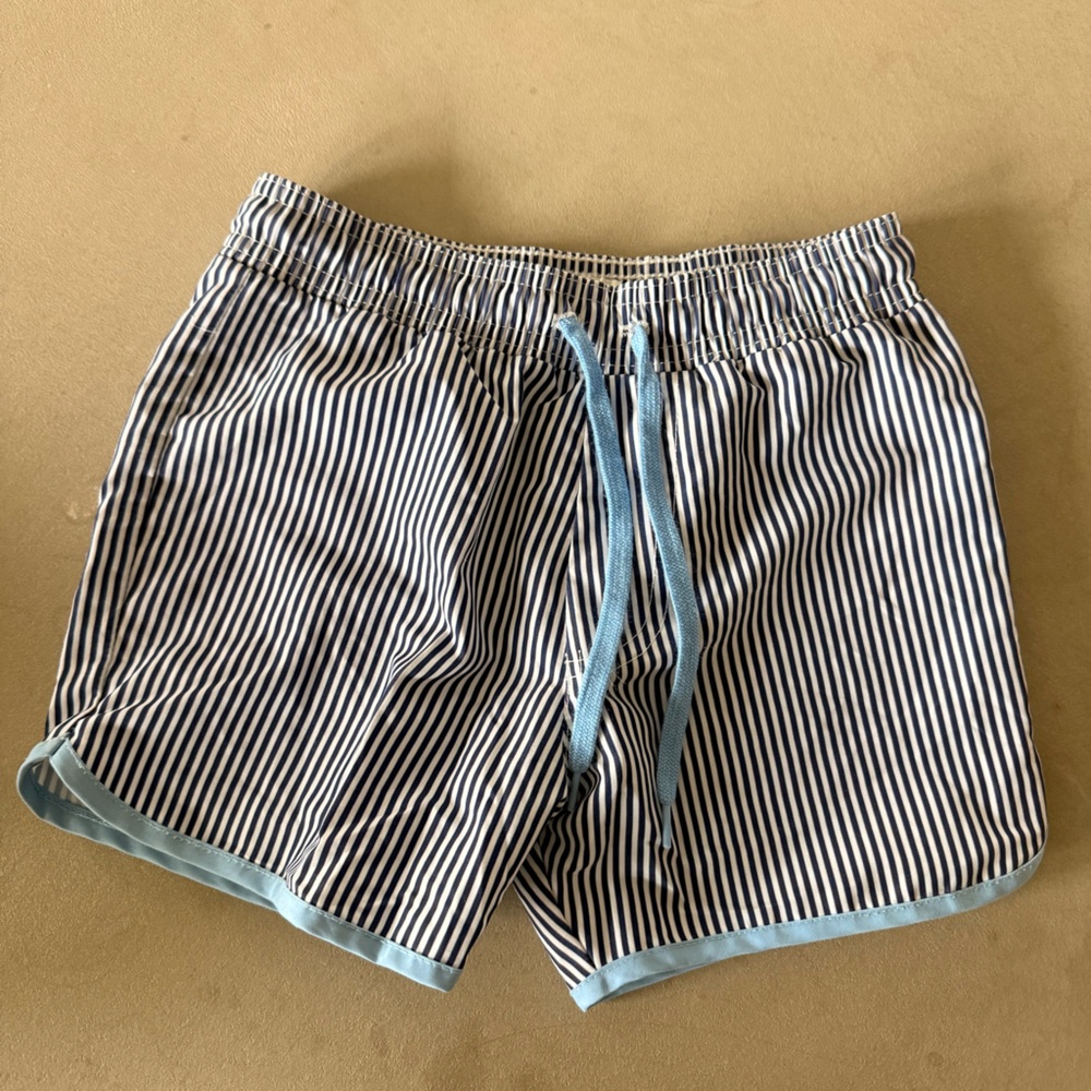 Minnow Size 7/8 navy Striped Swim Trunks